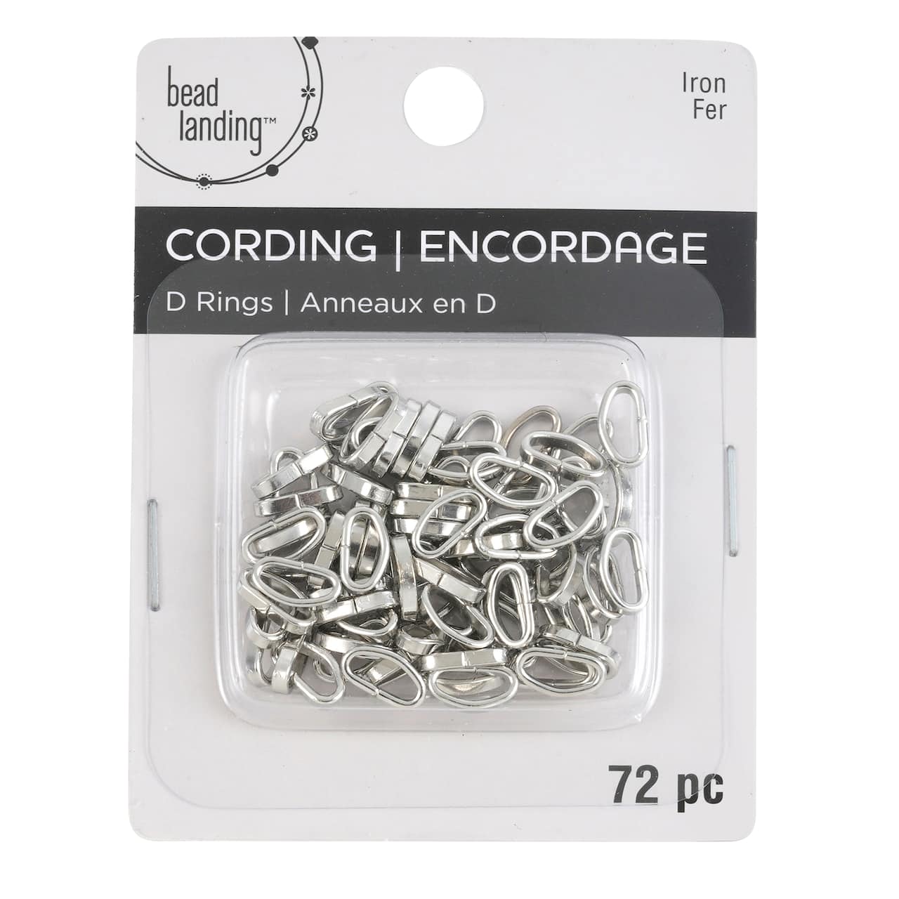 10mm Rhodium Cording D-Rings by Bead Landing&#x2122;